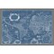 Blueprint World Map by Willem Blaeu 23-in. W x 16-in. H. Canvas Wall Art Print Framed in Grey